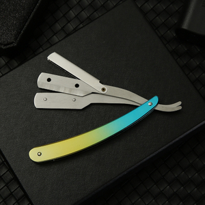 Men Straight Razor Premium Stainless Steel Colorful Barber Shaving Shaver Safe Knife for Face Beard Cutting Folded Manual Razor