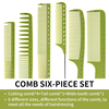 Hairdressing Salon Large Wide Tooth Comb Set Hair Style Head Styling Common Comb 6 Pcs