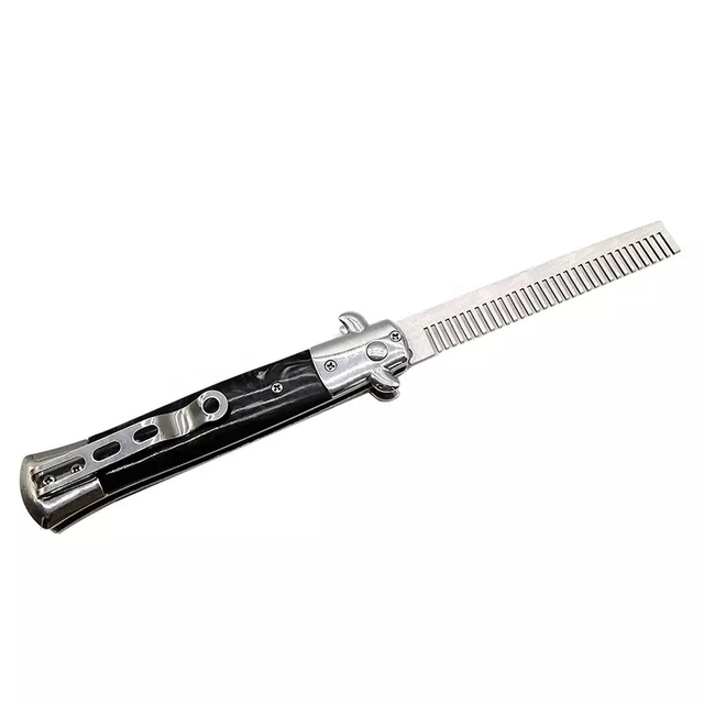 Salon Barber Hairdresser Beard Folding Metal Comb