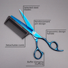 New Design Professional Hair Cutting Scissors with Comb Attached Stainless Steel Barber Scissor