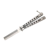 Hairdressing Salon Folding Stainless Steel Comb Beard Brush Knife Comb