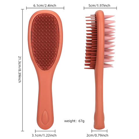 Long Handle Hair Comb Double-Sided Silicone Massage Comb with Large Teeth Gentle Detangling Scalp Massage Brush