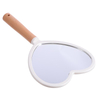 1pc Makeup Mirror Wooden Handle Handheld Cosmetic Mirror Heart Shape Fan Shape Mirror Round Square Mirror Salon Makeup Mirror