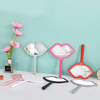 1PC Handheld Makeup Mirror Lip Shape Makeup Vanity Mirror With HandleSalon Compact Mirrors Cosmetic Mirror For Women