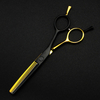 professional Japan 440c 5.5 '' Gold&black hair cutting scissors haircut thinning barber haircutting shears Hairdresser scissors