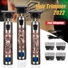 USB Vintage T9 0mm Electric Hair Trimmer For Man Cordless Clippers Professional Beard Hair Cutting Machine Barber Rechargeable