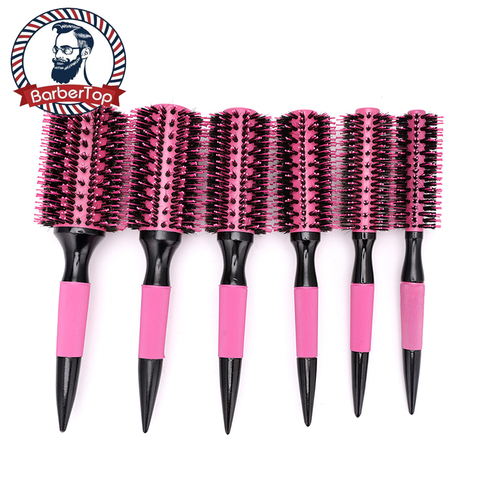 6 Size Round Hair Comb Hairdressing Brushes Ceramic Iron Brush Curler Styling Drying Curling