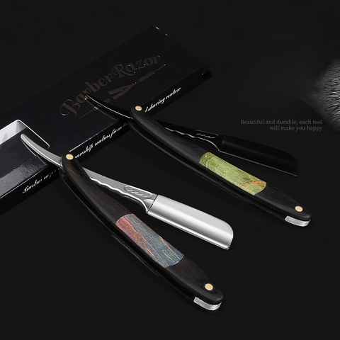 Men Shaving Barber Tools Gift Feather Razor Vintage Manual Change Blade Shaving Razor Retro Folding Knife Holder 