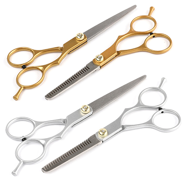 Hairdressing Scissors 6.0 Inch Golden Professional Stainless Steel Barber Hair Cutting Thinning Scissor Shears Hairdressing Set