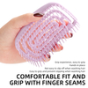 Purple Hollow Square Massage Brush with Dry and Wet Dual Use Portable Scalp Massager