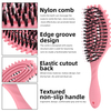Pink Hollow Elastic Curl Defining Brush Frosted Material Curly Hair Styling Brush Scalp Massage Comb