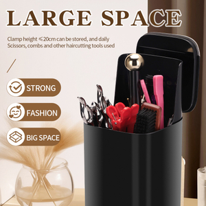 Beauty Hair Tools Brush Storage Box Dust-proof Desktop Storage Rack Barber Scissors Brush Bucket