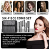 6 Pcs Black Straight Comb Salon Hair Styling Hairdressing Comb Set for Professional Hair Cutting Comb