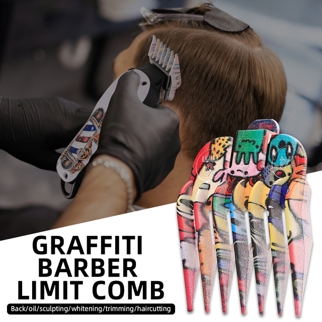 Salon Good Quality Hair Clipper Limit Comb Graffiti Hair Cutting Hair Guide Clipper Guard Comb