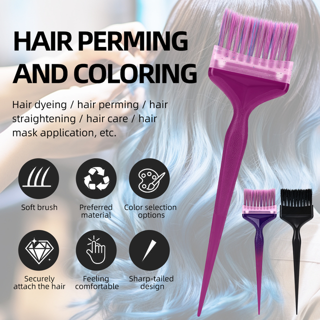 Barber Hair Color Applicator Kit Hair Tint Dyeing Brush for Perming Replaceable Head Dye Brush Set