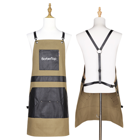 Factory Kitchen Chef Aprons Custom Logo for Beauty Salon Hairdresser Barber Work 4 Pockets Aprons