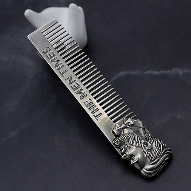 Amazon hot sale new fashion beard metal comb shaping beard comb for mens care