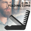 2 In 1 Small Black Travel Pocket Folding Hair Comb Mini Foldable Hair Brush Comb