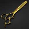 Professional Japan 440c 6 '' gold dragon hair scissors haircut thinning barber haircutting cutting shears hairdressing scissors