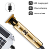  Men Beard Haircut Machine Metal USB Vintage T9 Electric Hair Clipper Professional Hair Cutting Machine Men's Shaver Trimmer Clippers