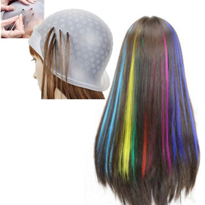 1Pc Professional Silicone Hair Colouring Highlighting Dye Coloring Cap Hat Frosting with Needle Barber Tools