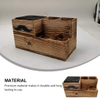 Barber Haircut Scissors Socket Wooden Non-slip Comb Clips Storage Box Salon Scissors Display Rack Inserting Holder
