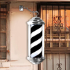 Roting Barber Pole Light with Hanging Rack Werproof Lamp Lighting Salon Sign LED for Outdoor Beauty Salon EU Plug