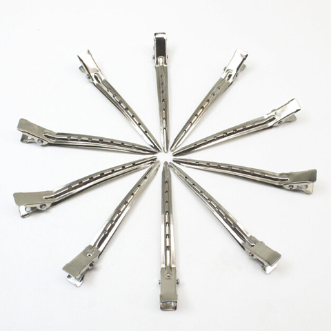 10pcs Pro Salon Hairdressing Tools Duck Mouth Hairdresser Hair Clip Clips Hair Stainless Steel Hairdressing Sectioning Clamp