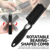 Front view of the black bearing beard brush showing dense exfoliating bristles