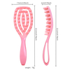 Color options of the hollow detangling hairbrush (pink, blue, yellow, green)