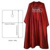 Glossy red fabric surface of hair coloring cape