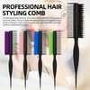 3 Row Hair Comb for Natural Detangling Hair Styling Brush Nylon Bristle Unbraider Teasing Rat Tail Comb for Women