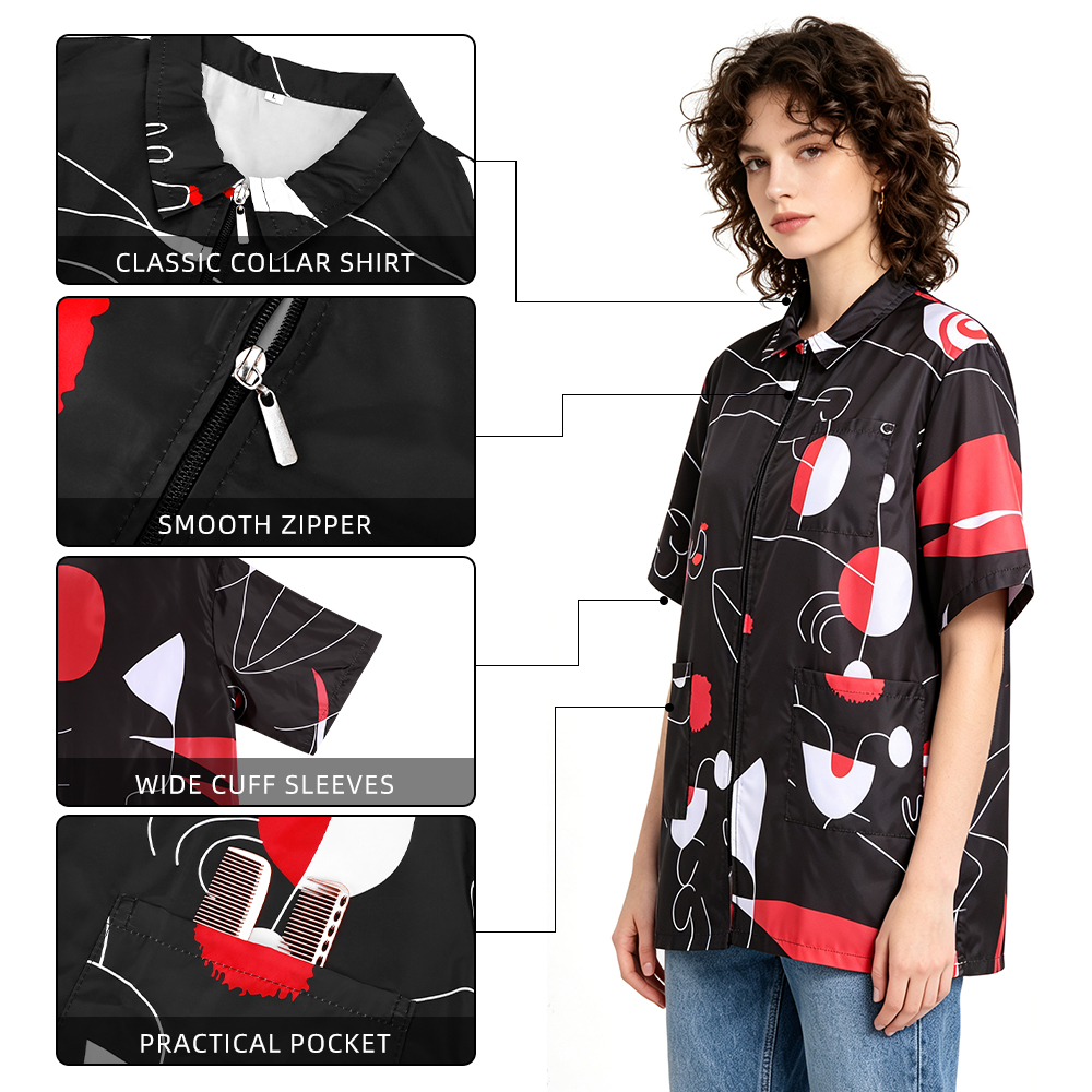 barber jacket with pockets