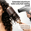Salon blowout styling brush with ventilated barrel