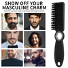 Side angle of the dual-sided beard brush highlighting the rotating bearing ring